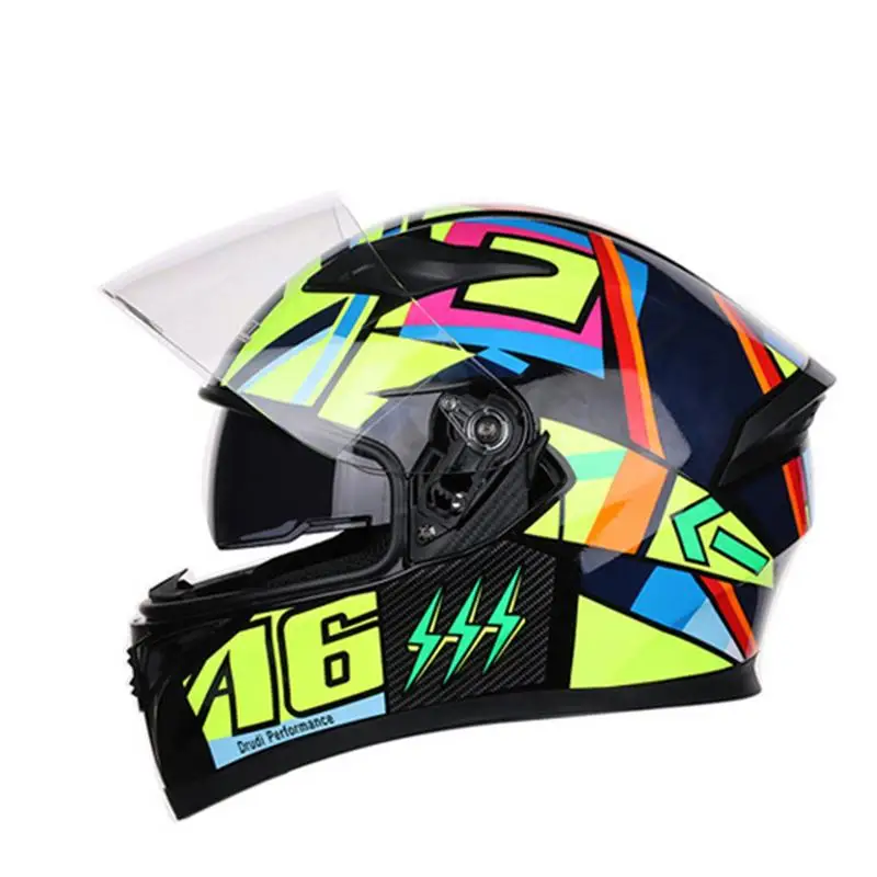 Motorcycle Helmet Full Face Helmet Cover Personality Cool Four Seasons Double Lens Motorcycle Racing Helmet for Men and Women
Motorcycle Helmet Full Face Helmet Cover Personality Cool Four Seasons Double Lens Motorcycle Racing Helmet for Men and Women