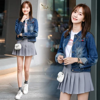 Denim jacket female short paragraph spring and autumn 2019 Korean version of the new sewing embroidery Slim Jeans Jackets
Denim jacket female short paragraph spring and autumn 2019 Korean version of the new sewing embroidery Slim Jeans Jackets