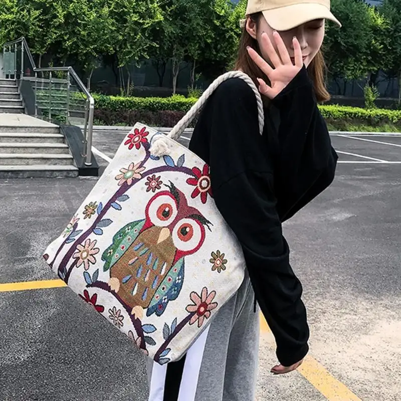 Casual Women Girls Animal Printed Shoulder Handbags Large Capacity Canvas Handy Convenient Polyester Cotton Shopping Totes Bags 
Casual Women Girls Animal Printed Shoulder Handbags Large Capacity Canvas Handy Convenient Polyester Cotton Shopping Totes Bags