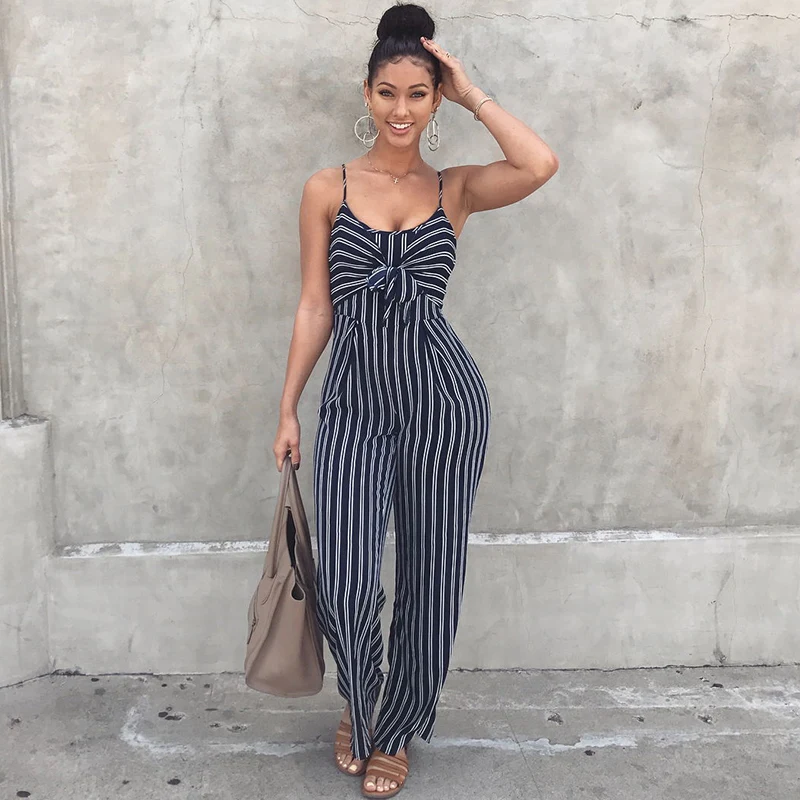 Women Striped Jumpsuit Elegant Wide Leg Long Pants Strappy Overall Sleeveless Jumper Suit Outfit Celebrity Baggy Romper Female
Women Striped Jumpsuit Elegant Wide Leg Long Pants Strappy Overall Sleeveless Jumper Suit Outfit Celebrity Baggy Romper Female