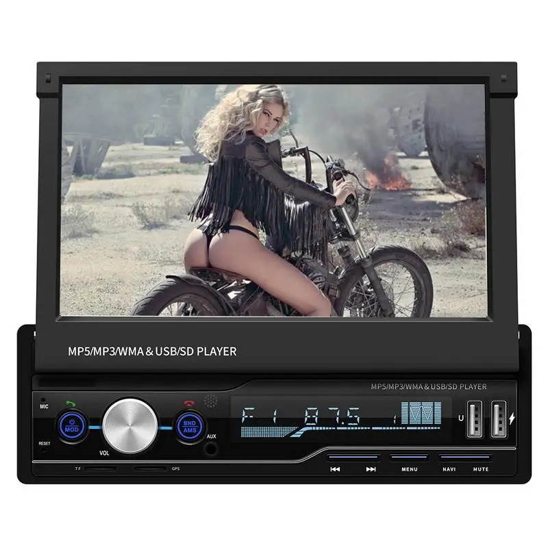 7 inch 1 DIN touch screen car MP5 player supports many languages 1080p pixel hd TFT hd video support mirror link function
7 inch 1 DIN touch screen car MP5 player supports many languages 1080p pixel hd TFT hd video support mirror link function