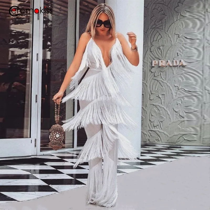 Ceremokiss Summer Rompers Womens Jumpsuit Sexy Tassel Deep V Neck Long Overalls Sexy Female Backless Sleeveless Playsuit Black
Ceremokiss Summer Rompers Womens Jumpsuit Sexy Tassel Deep V Neck Long Overalls Sexy Female Backless Sleeveless Playsuit Black