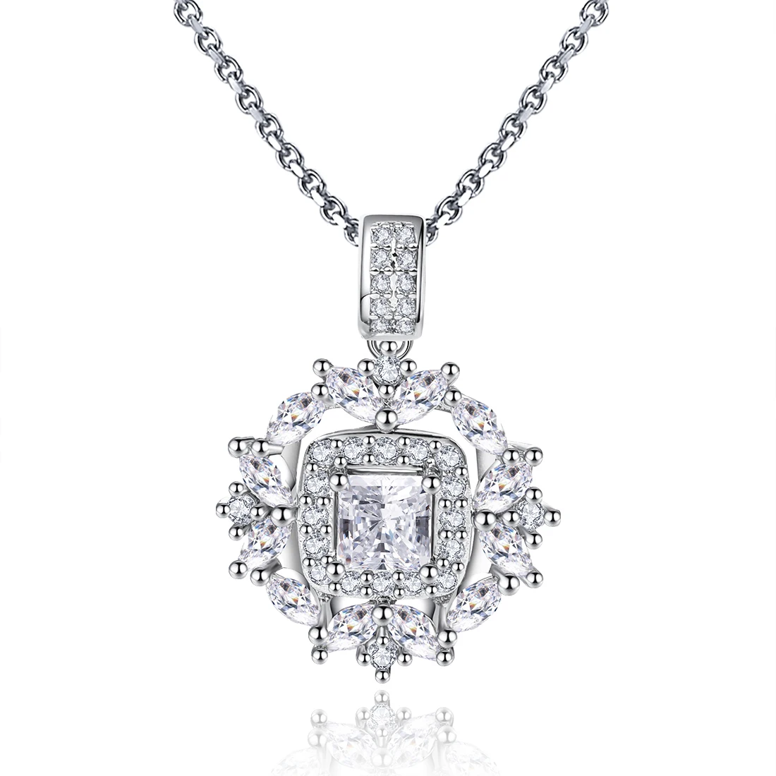Big Zircon Stone Flwer Pendant Silver Long Chain Necklace for Women Fashion Jewelry 2019
Big Zircon Stone Flwer Pendant Silver Long Chain Necklace for Women Fashion Jewelry 2019