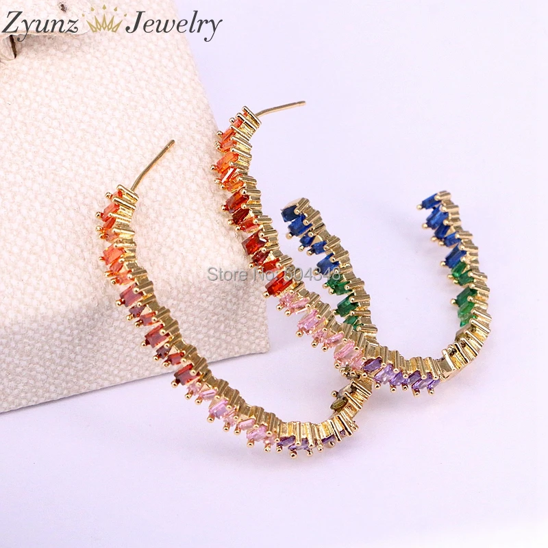 3Pairs ZYZ338-0817 2019 New Big Stud micro pave cz circle Earrings mix Rainbow CZ gold Stud Earring girl earring
3Pairs ZYZ338-0817 2019 New Big Stud micro pave cz circle Earrings mix Rainbow CZ gold Stud Earring girl earring