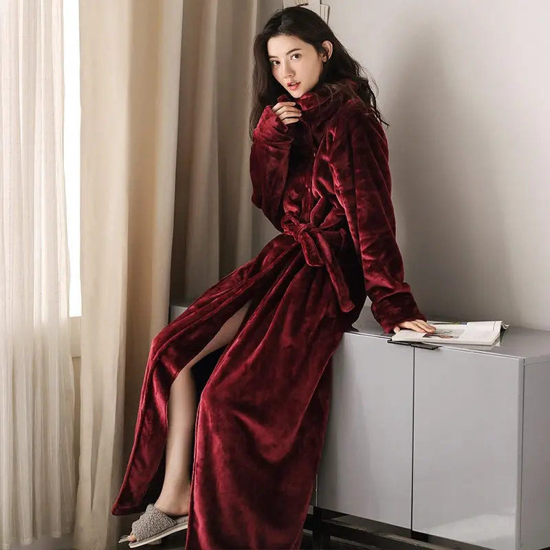 Women Men Winter Hooded Extra Long Thick Warm Flannel Bath Robe Luxury Thermal Bathrobe Soft Silk Dressing Gown Bridesmaid Robes
Women Men Winter Hooded Extra Long Thick Warm Flannel Bath Robe Luxury Thermal Bathrobe Soft Silk Dressing Gown Bridesmaid Robes