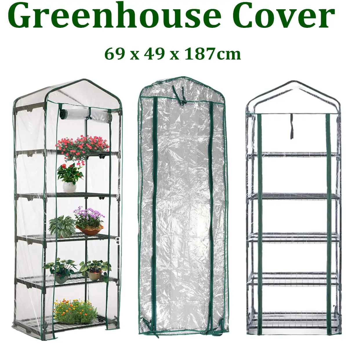 69 x 49 x 187cm Apex-Roof 5-Tiers Garden Greenhouse Hot Plant House Shelf Shed Clear PVC Cover Keep Warm Good Breathability
69 x 49 x 187cm Apex-Roof 5-Tiers Garden Greenhouse Hot Plant House Shelf Shed Clear PVC Cover Keep Warm Good Breathability