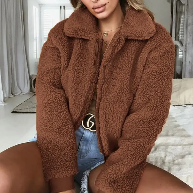 MISS M Charming Long Sleeved Fluffy Women Coat Short Fleece Fur Jacket Teddy Bear Warm Outwear Hoodies For Autumn And Winter
MISS M Charming Long Sleeved Fluffy Women Coat Short Fleece Fur Jacket Teddy Bear Warm Outwear Hoodies For Autumn And Winter