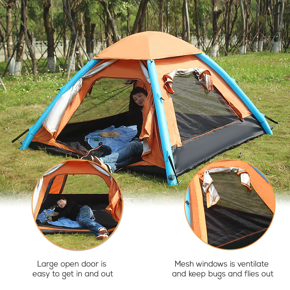 2-3 People Inflatable Tent Camping Tent Mosquito Mesh Beach Tent with Air Pump Breathable Camping for Traveling Hiking
2-3 People Inflatable Tent Camping Tent Mosquito Mesh Beach Tent with Air Pump Breathable Camping for Traveling Hiking