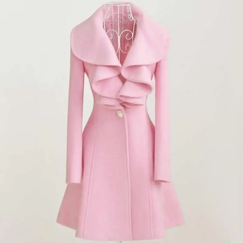 2019 New Winter Women Coat Woolen Outerwear Female Slim Medium-long Plus Size Single Breasted Ruffles Collar Wool Coat #3
2019 New Winter Women Coat Woolen Outerwear Female Slim Medium-long Plus Size Single Breasted Ruffles Collar Wool Coat #3