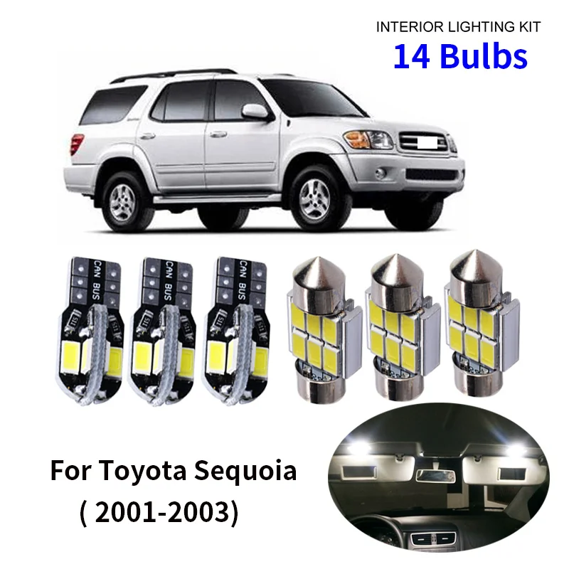 14pcs Car Accessories White Interior LED Light Bulbs Package Kit For 2001-2003 Toyota Sequoia T10 31MM Map Dome Trunk Lamp
14pcs Car Accessories White Interior LED Light Bulbs Package Kit For 2001-2003 Toyota Sequoia T10 31MM Map Dome Trunk Lamp