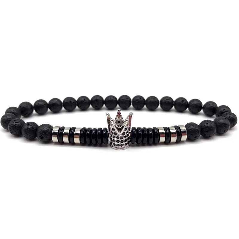 2019 New Fashion Men Bracelet 6mm Lava Stone Beads Crown Charm Bracelet For Men Women Jewelry Gift
2019 New Fashion Men Bracelet 6mm Lava Stone Beads Crown Charm Bracelet For Men Women Jewelry Gift