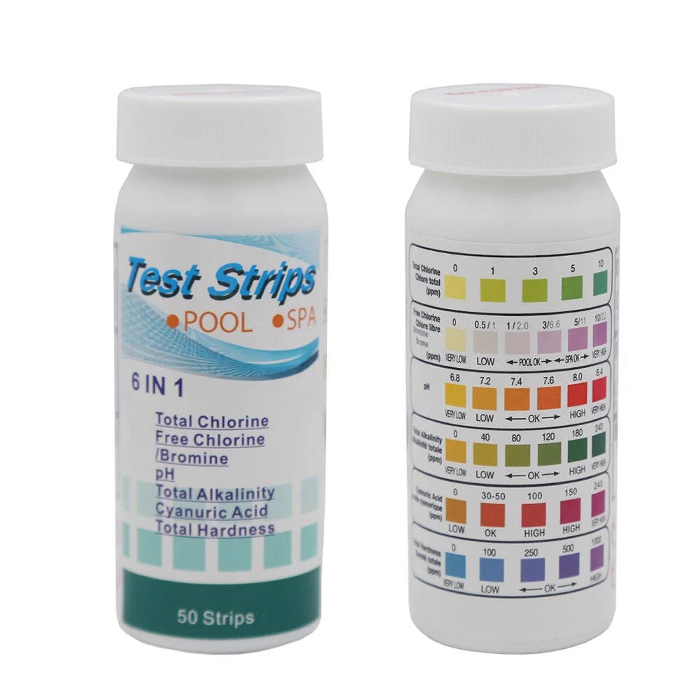 6 In1 Acid Water Hardness Swimming Pool Spa Chlorine Test Strip Alkalinity PH Cyanuric Bromine
6 In1 Acid Water Hardness Swimming Pool Spa Chlorine Test Strip Alkalinity PH Cyanuric Bromine