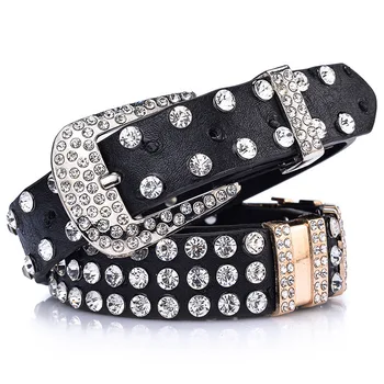 Pin Buckle Luxury Rhinestones Leopard Print PU Leather Belts For Women Best Quality Female Strap For Jeans Women Belt 
Pin Buckle Luxury Rhinestones Leopard Print PU Leather Belts For Women Best Quality Female Strap For Jeans Women Belt