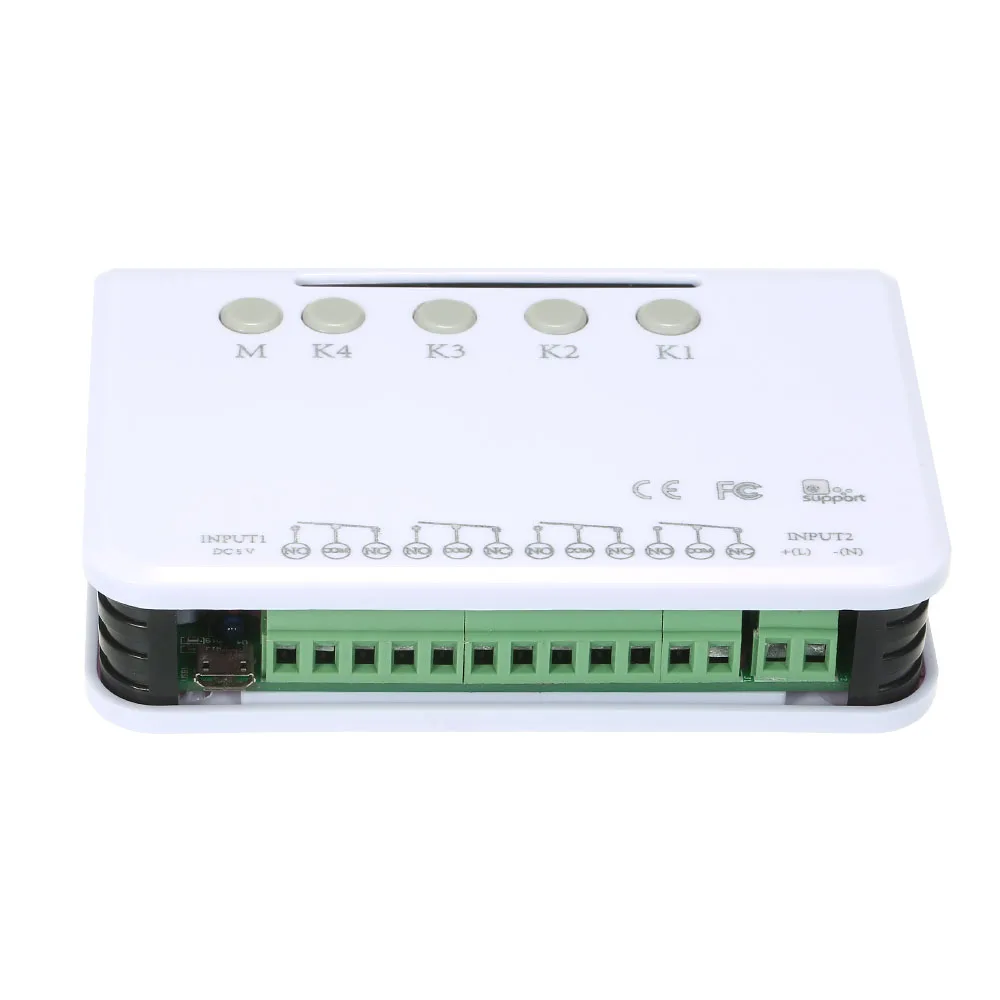 4CH 4 Gang Channel Wireless Switch Light Wifi Remote Control 4 Devices 10A/2200W For Smart Home Automation Universal Module
4CH 4 Gang Channel Wireless Switch Light Wifi Remote Control 4 Devices 10A/2200W For Smart Home Automation Universal Module