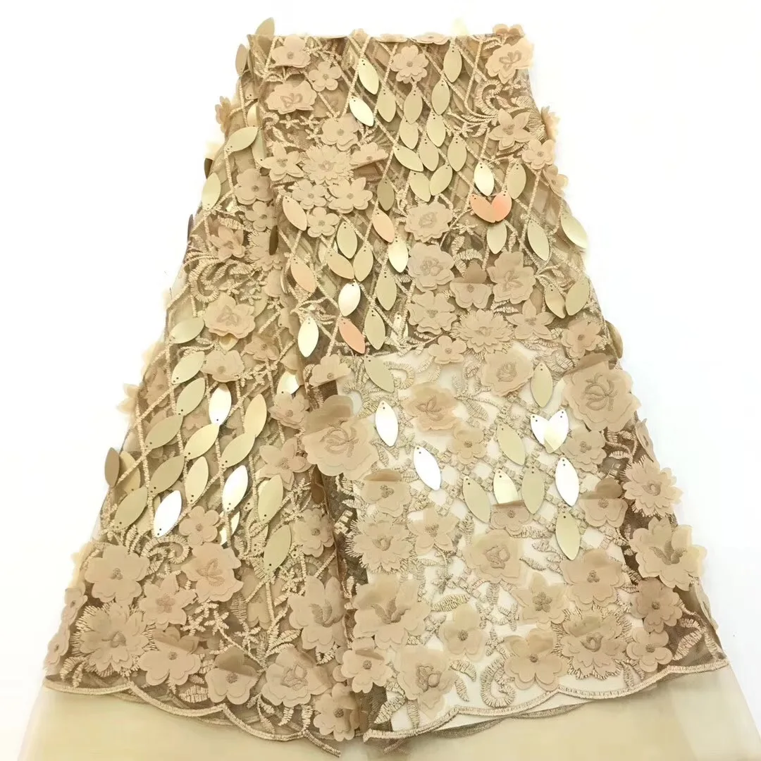 Latest Nigerian laces Fabric Gold Laces Fabrics With Sequins 3D Flowers High Quality Nigerian Lace For Wedding Dress CD29081
Latest Nigerian laces Fabric Gold Laces Fabrics With Sequins 3D Flowers High Quality Nigerian Lace For Wedding Dress CD29081