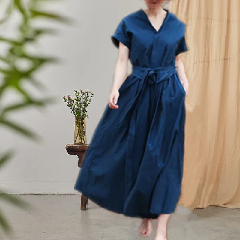 Purple Rose Red Spirit High Density Cotton Bone Feeling V Lead Both Belt Short Sleeve Three-dimensional Easy Dress 81203 h190426
Purple Rose Red Spirit High Density Cotton Bone Feeling V Lead Both Belt Short Sleeve Three-dimensional Easy Dress 81203 h190426