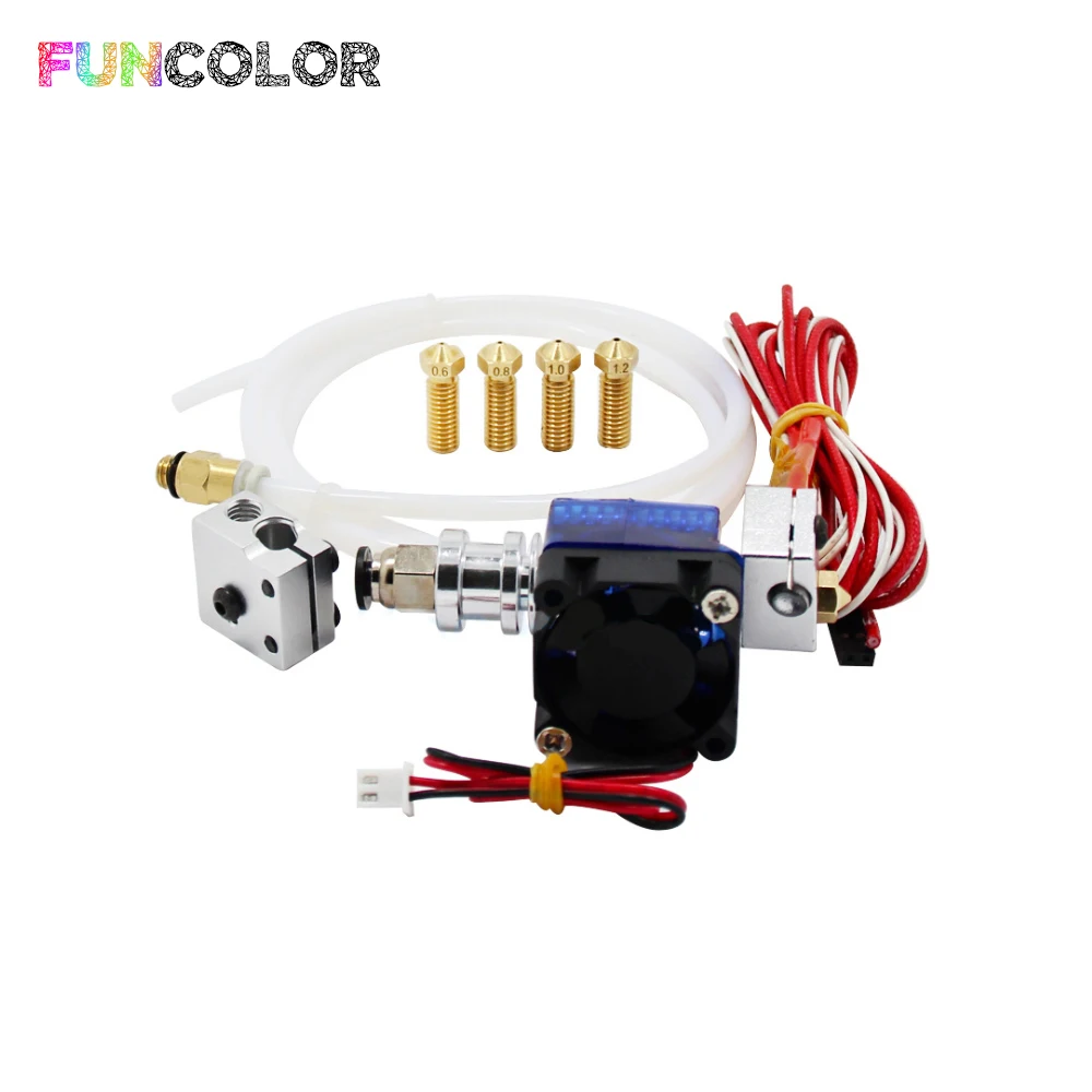 V6 J-head Extruder with Fan Volcano Block Long Nozzle 0.6 0.8 1.0 1.2 mm Hotend Part Aluminum 1.75mm 12V 40W 3D Printers Parts
V6 J-head Extruder with Fan Volcano Block Long Nozzle 0.6 0.8 1.0 1.2 mm Hotend Part Aluminum 1.75mm 12V 40W 3D Printers Parts