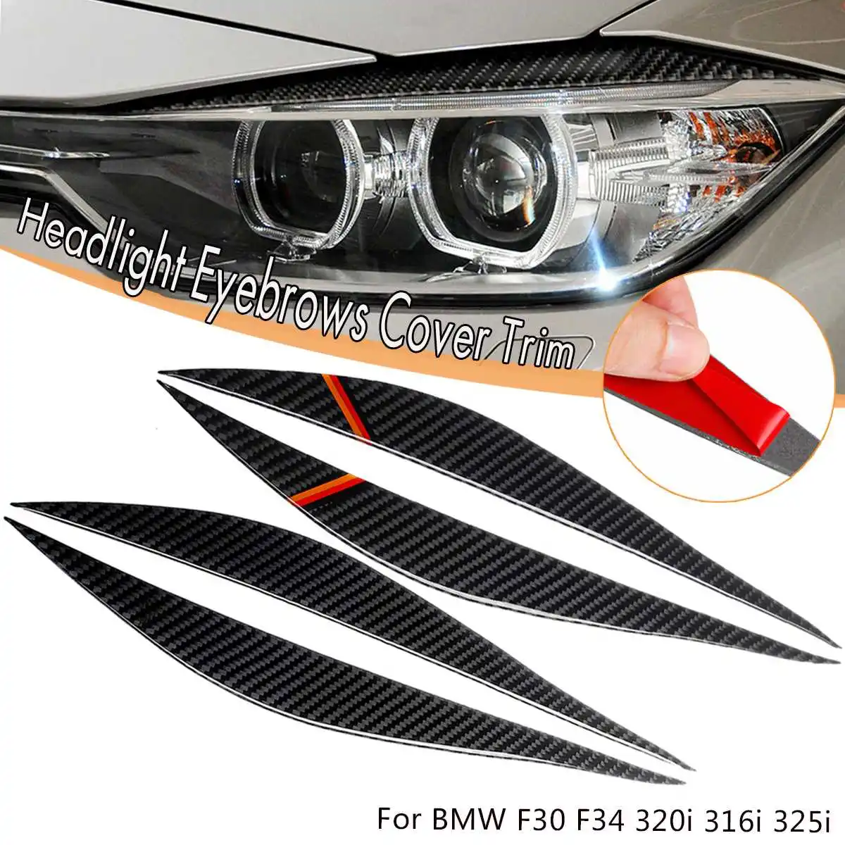 37cm x 3.5cm Headlight Carbon Fiber Eyebrow Eyelid Cover Trim For BMW F30 F34 320i 316i 325i Accessories Car Styling
37cm x 3.5cm Headlight Carbon Fiber Eyebrow Eyelid Cover Trim For BMW F30 F34 320i 316i 325i Accessories Car Styling
