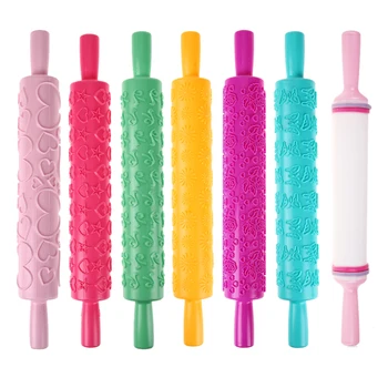 Nonstick Plastic Rolling Pin with Embossing Patterns Fondant Roller Decorating Tools Cake Roller DIY Baking Kitchen Accessories
Nonstick Plastic Rolling Pin with Embossing Patterns Fondant Roller Decorating Tools Cake Roller DIY Baking Kitchen Accessories