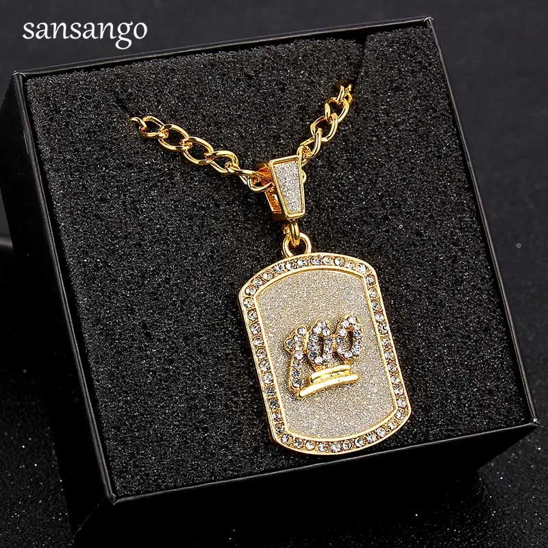 Hip Hop Charm Pendants Rock For Men Jewelry Gift Number 100 Points Iced Out Bling Necklaces Gold Stainless Steel Chain Wholesale
Hip Hop Charm Pendants Rock For Men Jewelry Gift Number 100 Points Iced Out Bling Necklaces Gold Stainless Steel Chain Wholesale
