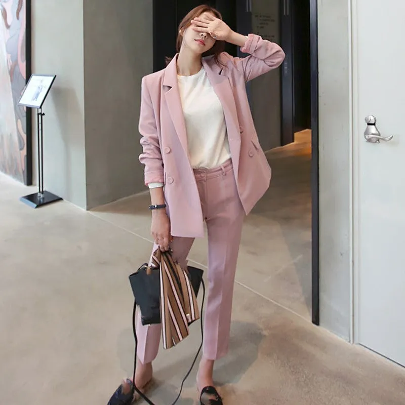 Spring New Korean Loose Small Suit Pants Suit Temperament Suit Jacket 2 Pieces Set Female Wear Business Suits
Spring New Korean Loose Small Suit Pants Suit Temperament Suit Jacket 2 Pieces Set Female Wear Business Suits