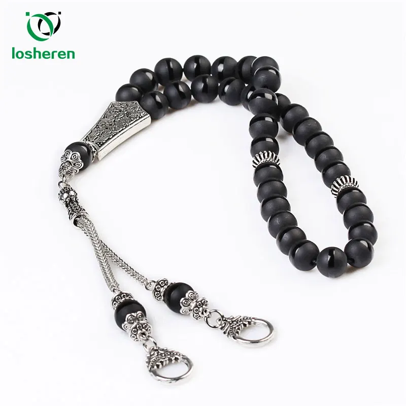 LOSHEREN Natural Stone Black Agates Bead Tassel Pendant 33 Prayer Beads Islamic Muslim Tasbih Allah Rosary Men Women Meditation
LOSHEREN Natural Stone Black Agates Bead Tassel Pendant 33 Prayer Beads Islamic Muslim Tasbih Allah Rosary Men Women Meditation