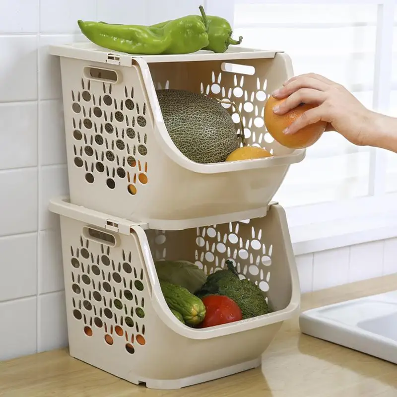 Kitchen Storage Basket Children's Toy Storage Basket Multi-layer Stackable Bathroom Shelf Plastic Fruit And Vegetable Basket
Kitchen Storage Basket Children's Toy Storage Basket Multi-layer Stackable Bathroom Shelf Plastic Fruit And Vegetable Basket