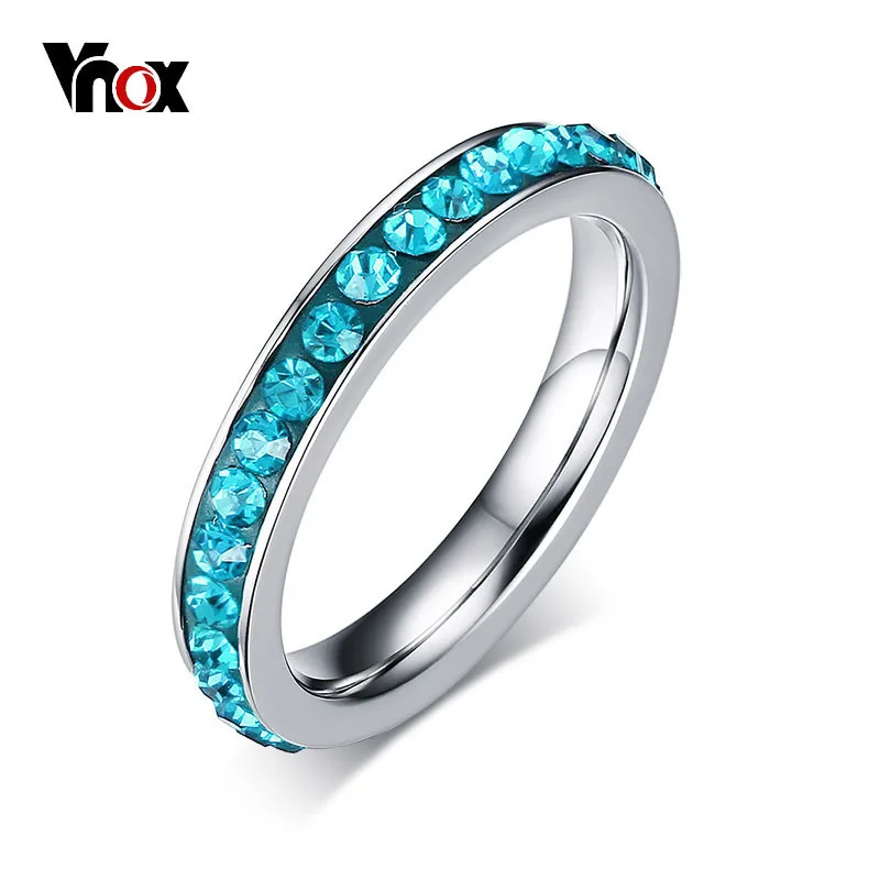 Vnox Cubic Zirconia Rings for Women Stainless Steel Eternity CZ Wedding Band Ring 3mm Wide Feminino Jewelry
Vnox Cubic Zirconia Rings for Women Stainless Steel Eternity CZ Wedding Band Ring 3mm Wide Feminino Jewelry