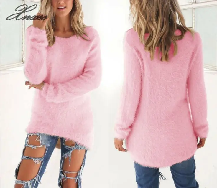 Пуловеры 2020 осень зима женский свитер с круглым вырезом свободный пуловер
