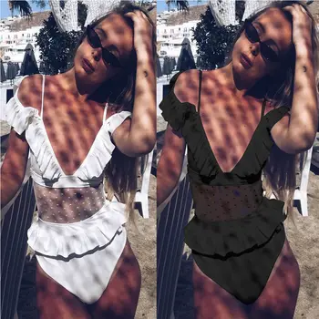 Ruffles Mesh Dot One Piece Swimsuit Women Swimwear 2019 Push Up Padded Thong Bikini Women Bathing Suit Beachwear Swimming Suit
Ruffles Mesh Dot One Piece Swimsuit Women Swimwear 2019 Push Up Padded Thong Bikini Women Bathing Suit Beachwear Swimming Suit