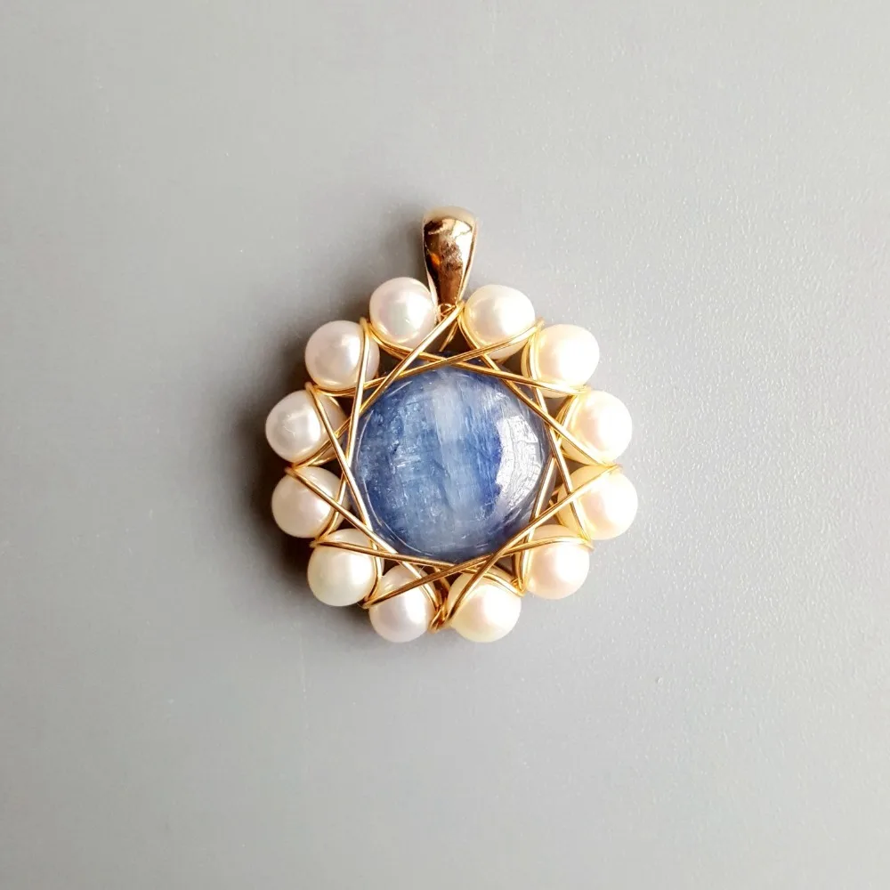 LiiJi Kyanite Freshwater Pearl Vintage Style Pendant 925 Sterling Silver Handmade Pendant Delicate Jewelry For Women Gift
LiiJi Kyanite Freshwater Pearl Vintage Style Pendant 925 Sterling Silver Handmade Pendant Delicate Jewelry For Women Gift