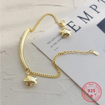 Korean Style S925 Sterling Silver Girls Simple Stars 18K Gold Plated Side Chain Bracelet
Korean Style S925 Sterling Silver Girls Simple Stars 18K Gold Plated Side Chain Bracelet