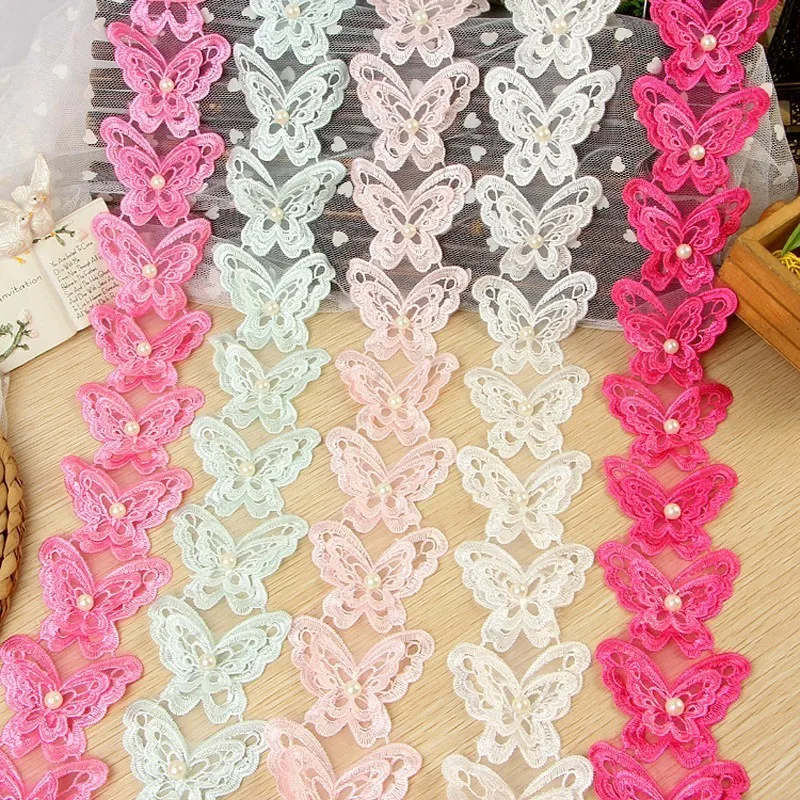 Lace Trim edge Embroidery Butterfly Beaded DIY Ribbon Fabric 6.5cm Organza for children's wear Clothing Accessory 1 Yard/lot
Lace Trim edge Embroidery Butterfly Beaded DIY Ribbon Fabric 6.5cm Organza for children's wear Clothing Accessory 1 Yard/lot