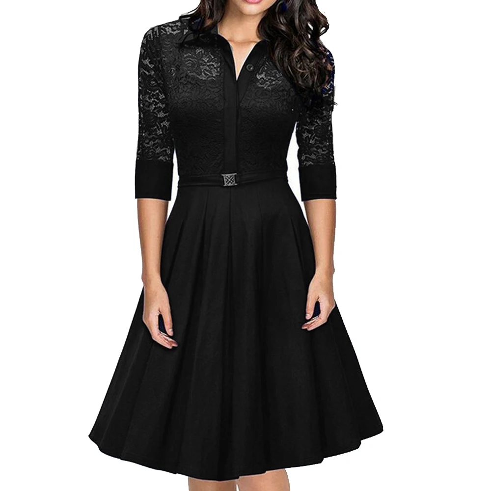 Joineles Women Dress Spring Fashion Casual Zipper Lace Stitching Shirt Dress Lapel Half Sleeve Mini Party Dresses Femme Vestidos
Joineles Women Dress Spring Fashion Casual Zipper Lace Stitching Shirt Dress Lapel Half Sleeve Mini Party Dresses Femme Vestidos