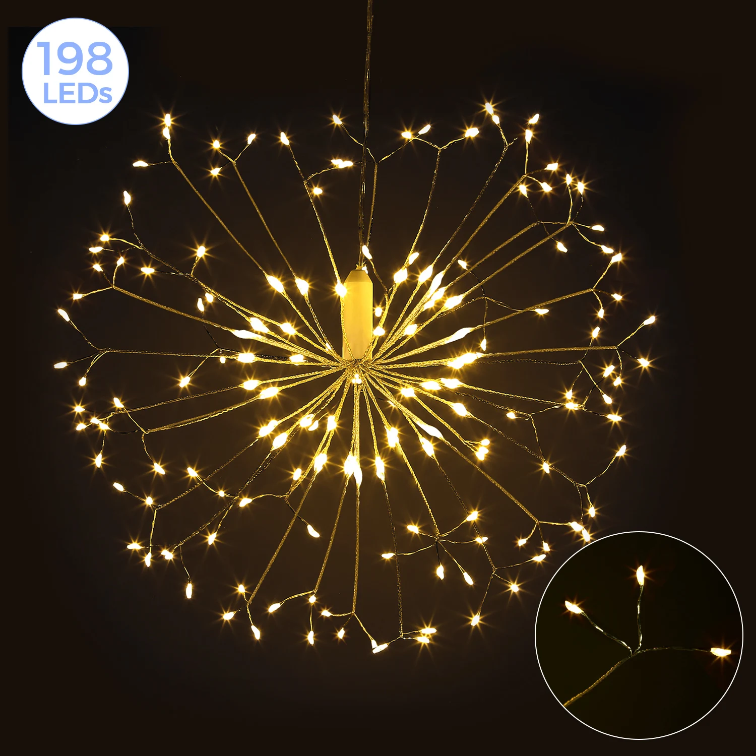 2PCS 198-LED Starburst String Lamps IP65 Outdoor Indoor Adjustable Lighting Strings With Remote Controller for Christmas Parties
2PCS 198-LED Starburst String Lamps IP65 Outdoor Indoor Adjustable Lighting Strings With Remote Controller for Christmas Parties