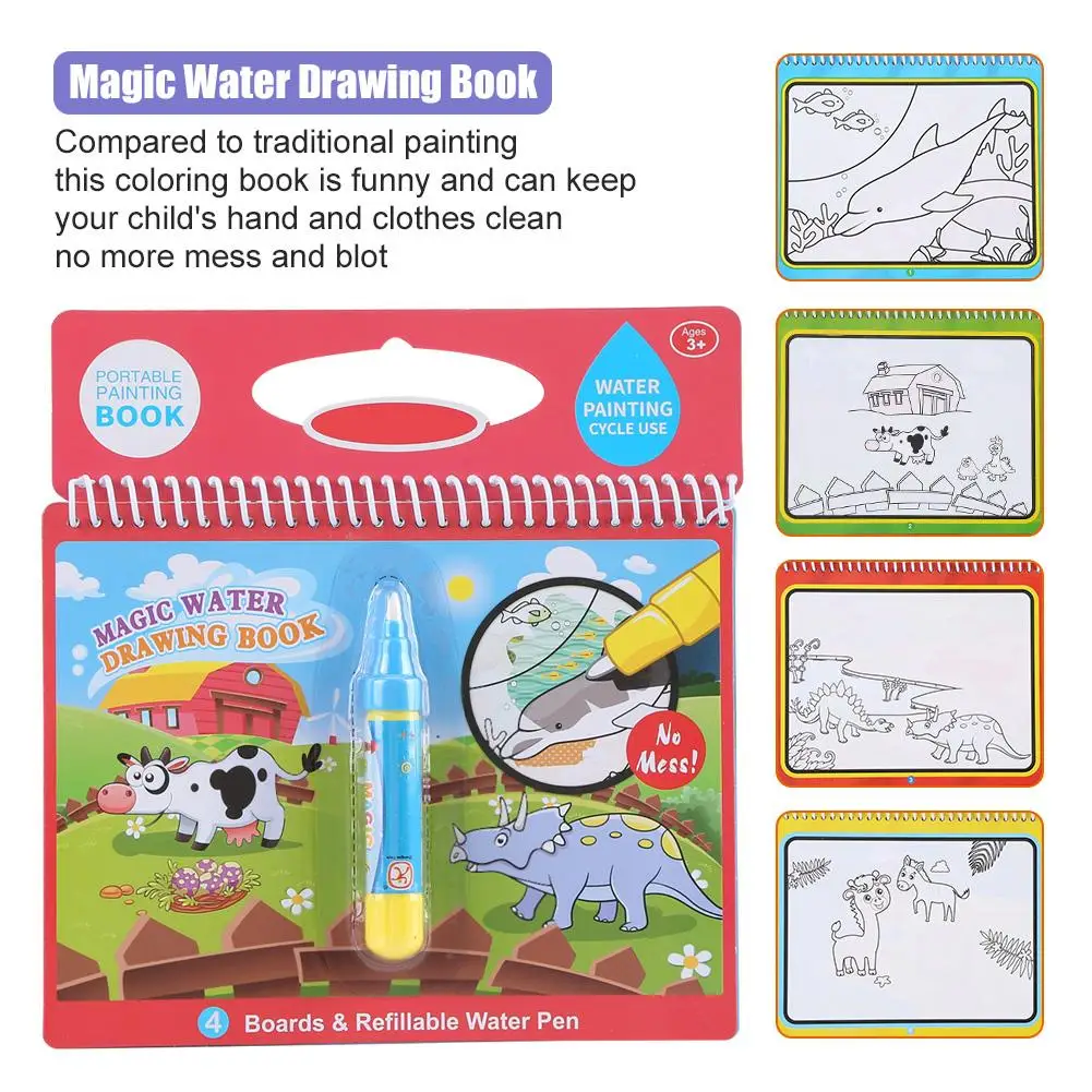 4 Color Magic Water Drawing Book Coloring Book With Pen Doodle Painting Drawing Board Water Painting Toys For Children
4 Color Magic Water Drawing Book Coloring Book With Pen Doodle Painting Drawing Board Water Painting Toys For Children