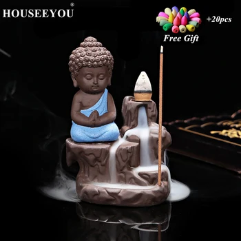 20Pc Incense Cones + Burner Creative Home Decor The Little Monk Small Buddha Censer Backflow Incense Burner Use In Home Teahouse
20Pc Incense Cones + Burner Creative Home Decor The Little Monk Small Buddha Censer Backflow Incense Burner Use In Home Teahouse