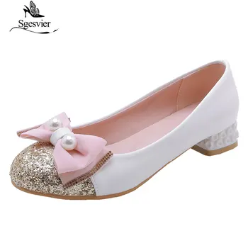 Sgesvier 2019 new Women Pumps Fashion Thick Heels Shoes Woman Quality Slip On Low Heels Hollow out Women Bowtie shoes G237
Sgesvier 2019 new Women Pumps Fashion Thick Heels Shoes Woman Quality Slip On Low Heels Hollow out Women Bowtie shoes G237
