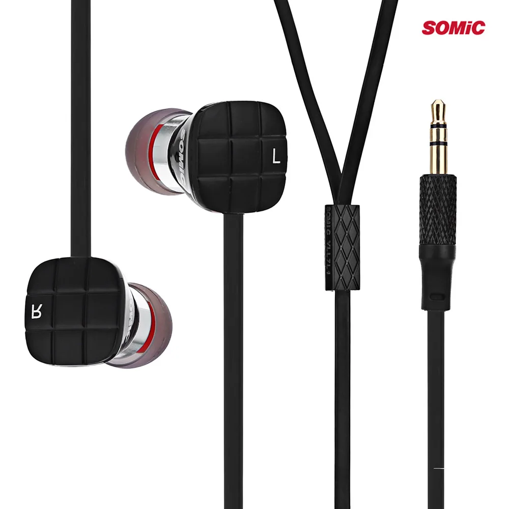 

Somic L1 3.5mm Jack Bass HiFi In-ear Earphones with 9mm Moving Coil Unit 3.5mm audio jack, compatible with smart phones, MP3, PC