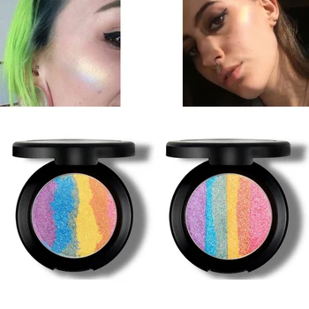 

1Pc Rainbow Highlighter Blusher Eyeshadow Makeup Palette Shimmer Eye Shadow Bronzer Glow Kit Concealer Foundation Make Up Tools