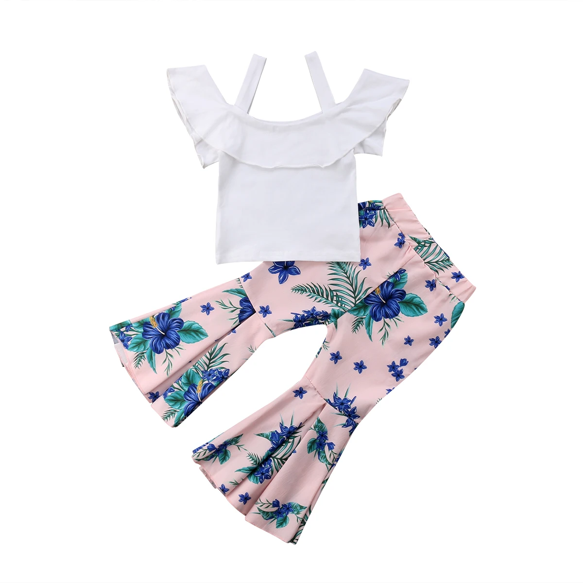 Little Girls Floral Flared Pants 2PCS Clothes Sets Toddler Girl Summer Strap Off Shoulder Tops Pants Outfits
Little Girls Floral Flared Pants 2PCS Clothes Sets Toddler Girl Summer Strap Off Shoulder Tops Pants Outfits