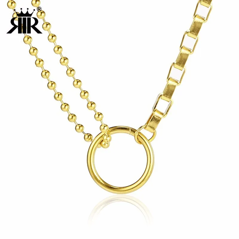 RIR Stainless Steel Gold Circle Box Bead Chain Necklace Creative Design Irregular Chain Simple Jewellery Necklaces
RIR Stainless Steel Gold Circle Box Bead Chain Necklace Creative Design Irregular Chain Simple Jewellery Necklaces