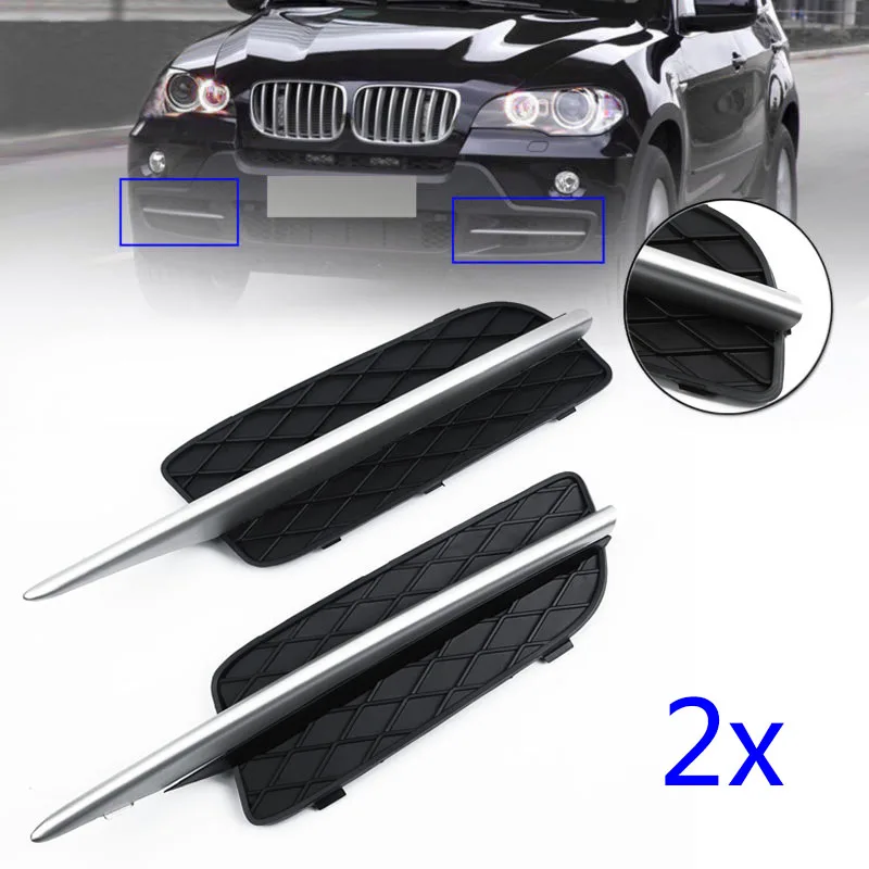 1 Pair 40*9cm Silver and Black ABS Plastic Front Lower Side Bumper Grille Cover for BMW X5 E70 X6 E71 2007-2010 Car-styling
1 Pair 40*9cm Silver and Black ABS Plastic Front Lower Side Bumper Grille Cover for BMW X5 E70 X6 E71 2007-2010 Car-styling