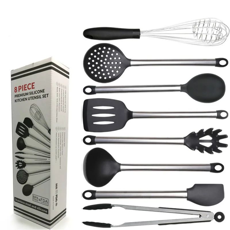 5/8PCS Stainless Steel Food Grade Silicone Cooking Spoon Soup Ladle-Egg Spatula Turner Kitchen Tools Cooking Utensil Set
5/8PCS Stainless Steel Food Grade Silicone Cooking Spoon Soup Ladle-Egg Spatula Turner Kitchen Tools Cooking Utensil Set