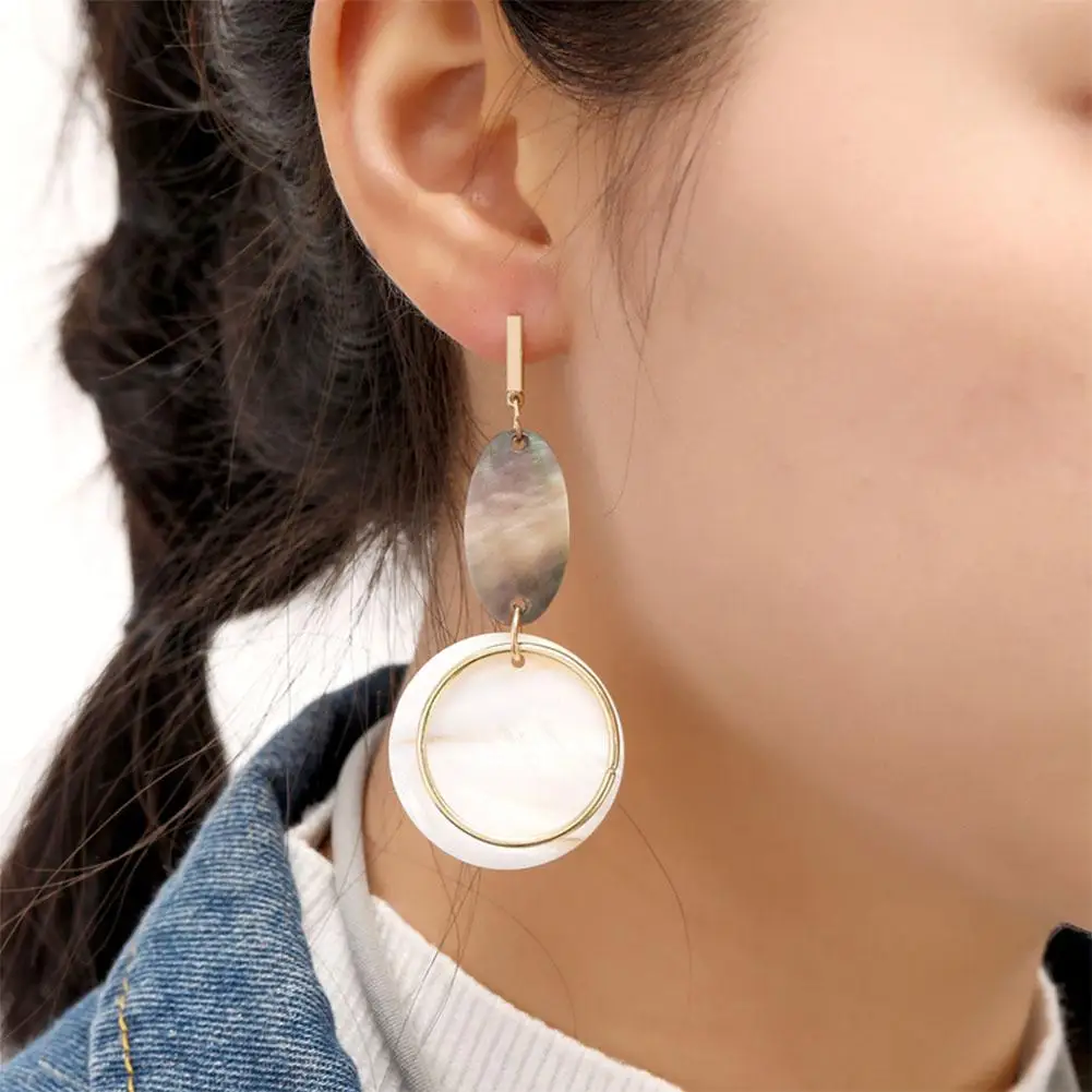 XIUFEN Women Drop Earrings Geometric Long Oval Eardrop with Stylish Shell Ear Long Earrings Female Jewelry
XIUFEN Women Drop Earrings Geometric Long Oval Eardrop with Stylish Shell Ear Long Earrings Female Jewelry