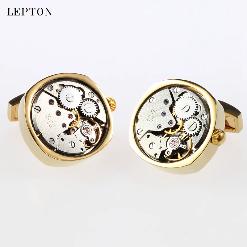 Lepton New Functional Watch Movement Cufflinks For Mens Stainless Steel Silver Color Steampunk Gear Watch Mechanism Cuff links
Lepton New Functional Watch Movement Cufflinks For Mens Stainless Steel Silver Color Steampunk Gear Watch Mechanism Cuff links