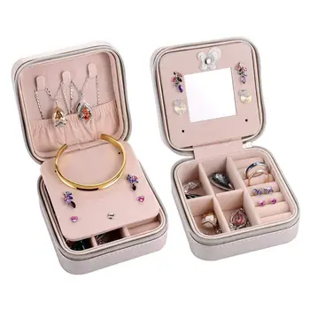 Portable Jewelry Case Travel Earring Ring Necklace Accessories Organizer Box with Zipper (Silver)
Portable Jewelry Case Travel Earring Ring Necklace Accessories Organizer Box with Zipper (Silver)