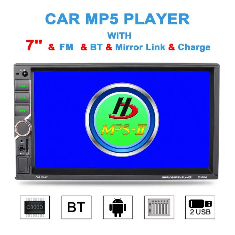 Universal DC12V 1080P 7-inch 2DIN Car Multimedia Player Steering Wheel Control FM Radio Dual USB Charging Mirror Link
Universal DC12V 1080P 7-inch 2DIN Car Multimedia Player Steering Wheel Control FM Radio Dual USB Charging Mirror Link