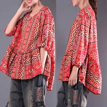 Oversized Women's Print Blouse ZANZEA 2020 Top Female Lantern Sleeve Tunic Peplum Shirts Vintage Pleated Blusas Chemise Tee
Oversized Women's Print Blouse ZANZEA 2020 Top Female Lantern Sleeve Tunic Peplum Shirts Vintage Pleated Blusas Chemise Tee