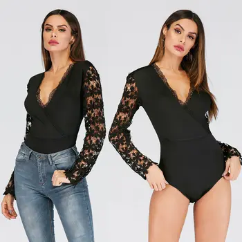 2019 Fashion Women Lace Long Sleeve Tops Romper Bodysuit Clothes Sexy Lace Sleeve V neck Leotard
2019 Fashion Women Lace Long Sleeve Tops Romper Bodysuit Clothes Sexy Lace Sleeve V neck Leotard